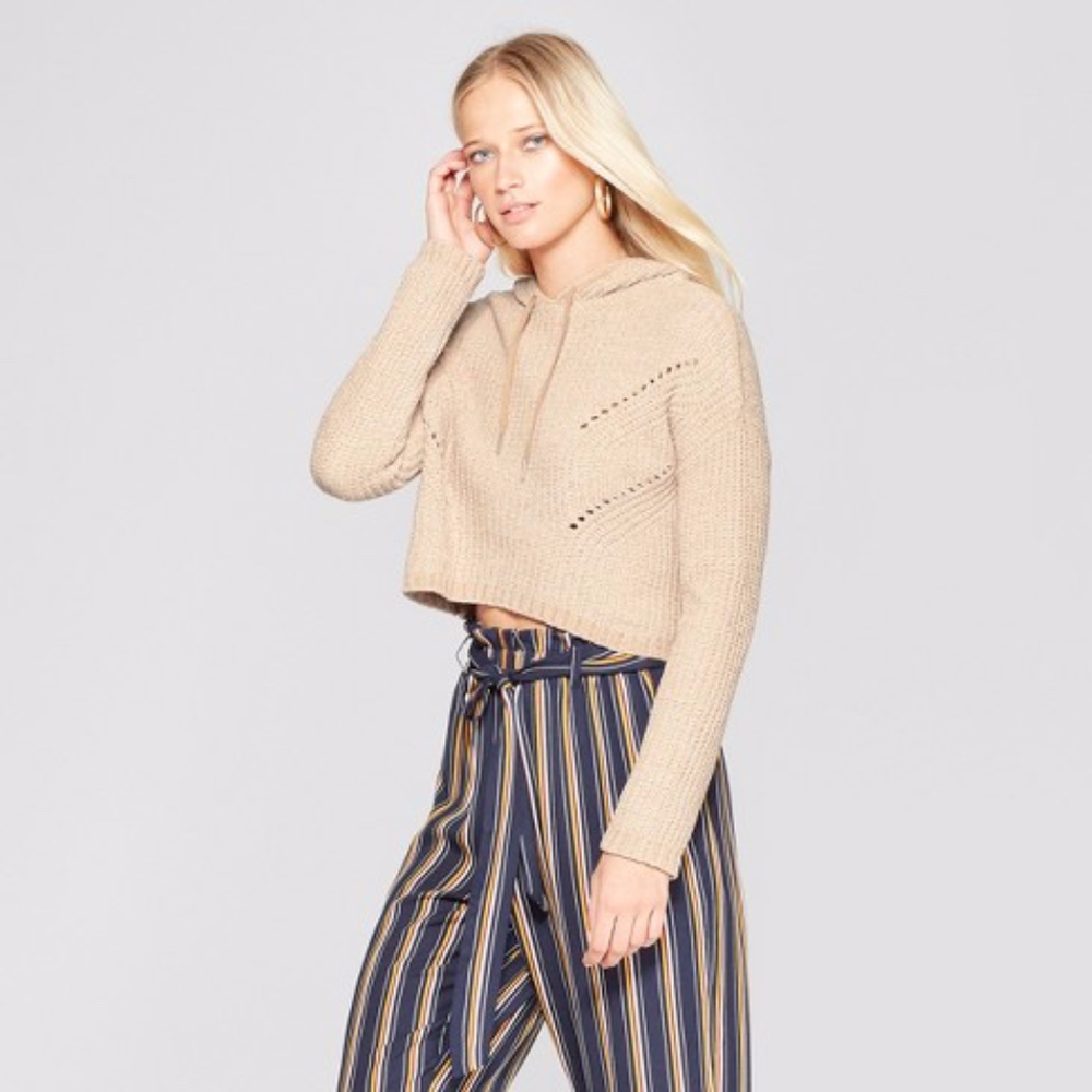 3Hearts Women's Long Sleeve Chenille Cropped